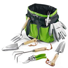 Ensemble d'outils de jardin de 8, kit complet d'outils de jardinage,  cadeaux de jardinage, livré avec un sac fourre-tout de rangement