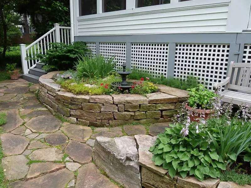 Custom designed raised bed.