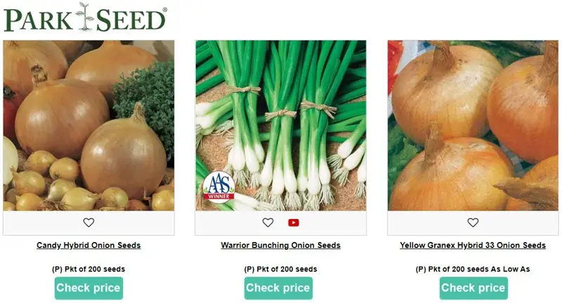 Park Seed onion banner