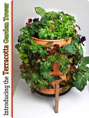 Terracotta Composting 50-Plant Garden Tower by Garden Tower Project
