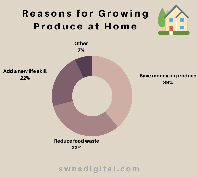 Gráfico das razões para o cultivo de produtos em casa