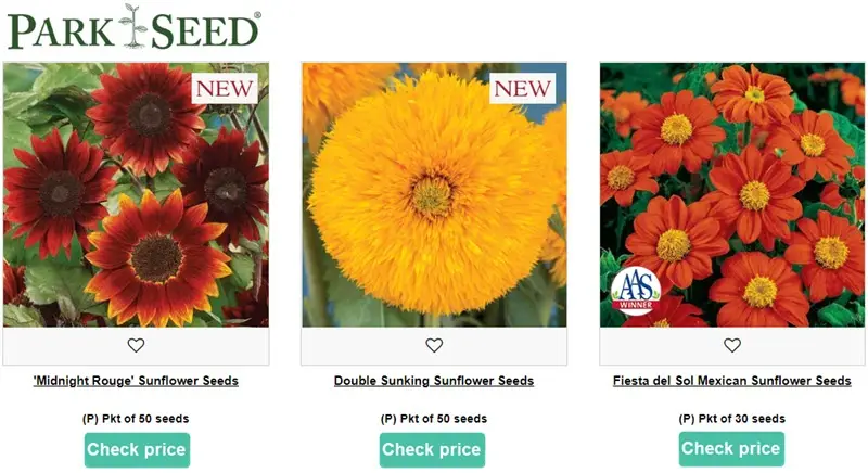 Park Seed sunflowers banner