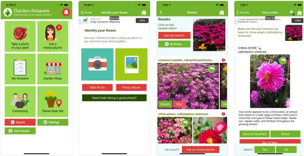 Screenshot der Garden Answers-Garten-App