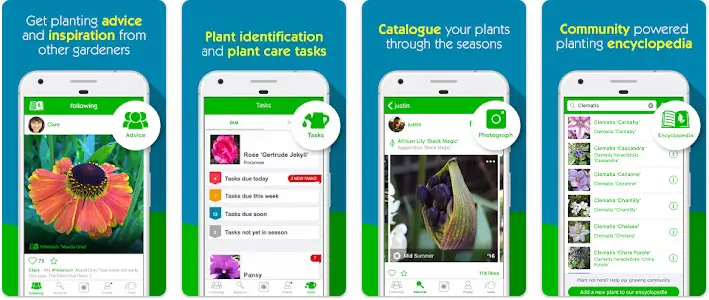 Captura de pantalla de Garden Tags, una de las muchas aplicaciones de iPhone para jardinería