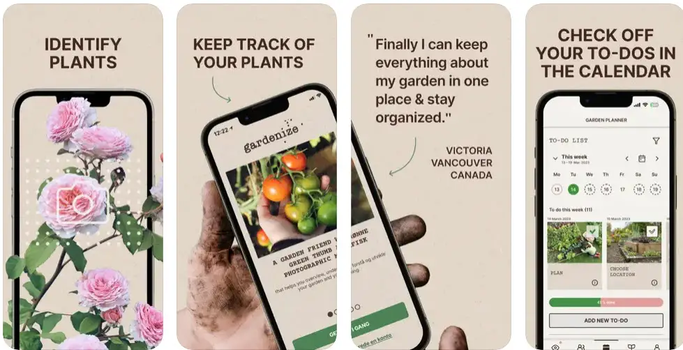 Captura de pantalla de Gardenize, una de las muchas aplicaciones de iPhone para jardinería