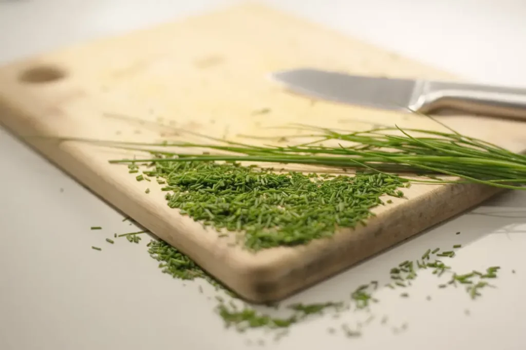 Schnittlauch, der aromatische Begleiter, der wunderbar mit Lavendel harmoniert, ist ein bezauberndes Duo in jedem Gartenambiente.